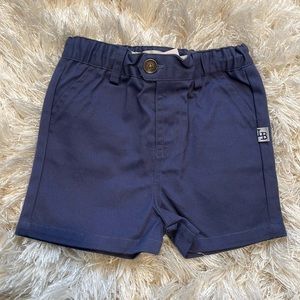 Boys blue/gray elastic shorts size 9mos NWT